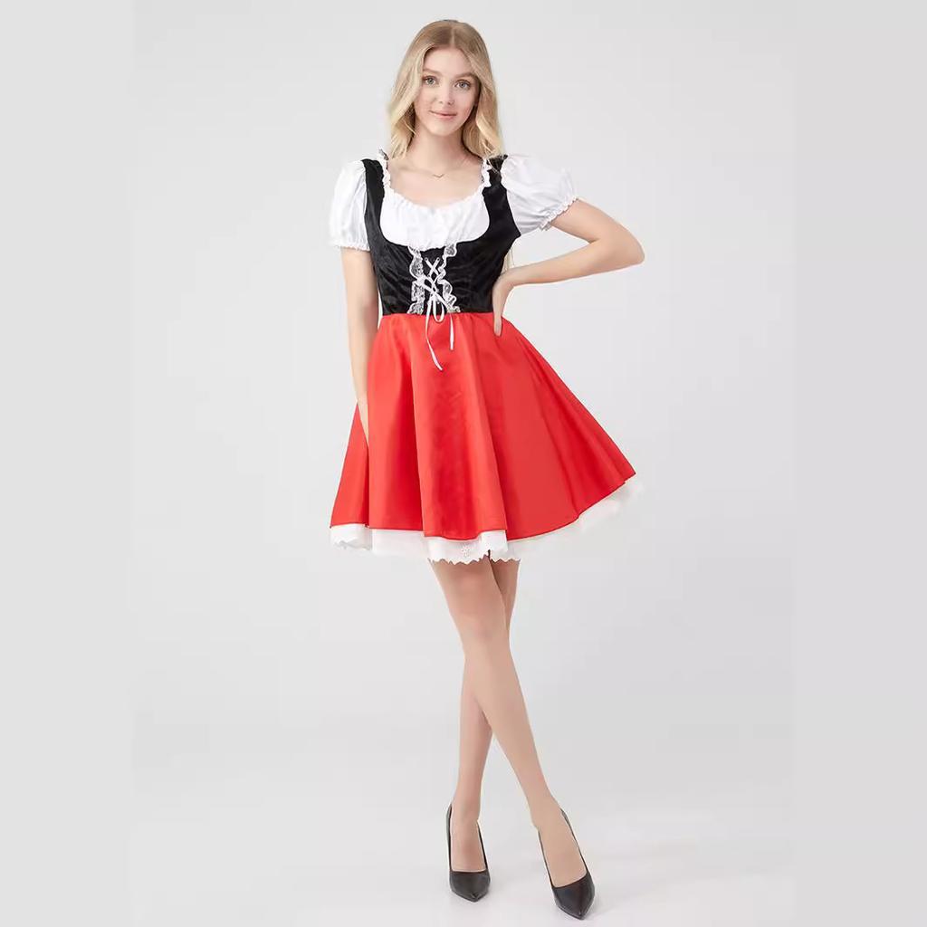 Little Red Helloween Costumes for Women Cosplay Little Red Riding Hood Fantasy Game Uniforms Fancy Dress Outfit Drama Costumes