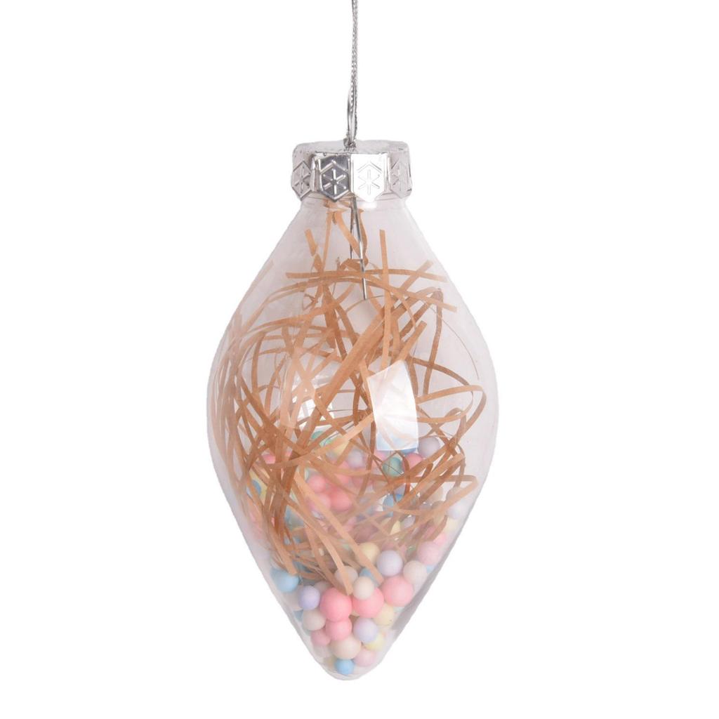 Acrylic Feather Transparent Christmas Ornament Ball
