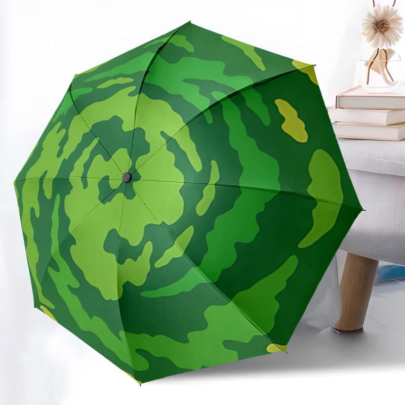 1pc Watermelon Slice Automatic Open/Close Umbrella with Windproof, Functional Design, 8-Rib Sturdy Canopy