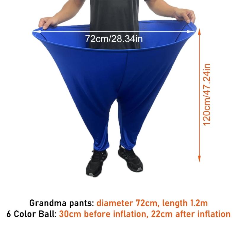Funny Granny Pants Yard Game Set Entertainment Throwing Game Giants Elastic Pants with 4 Balls and Air pumps Enduring