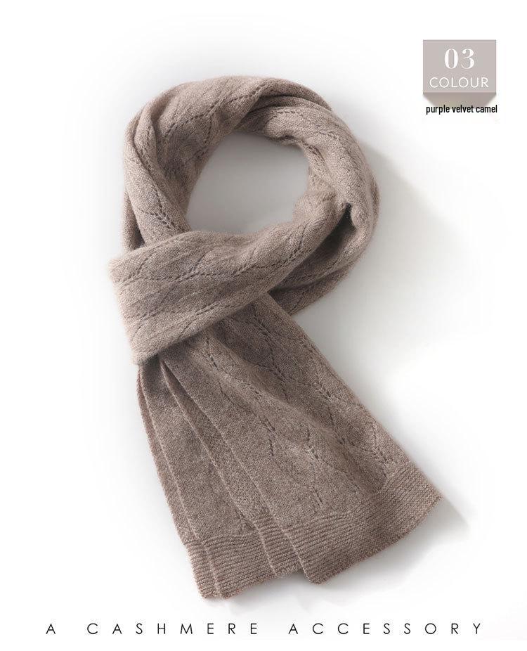 Versatile Unisex Cashmere Scarf: Dual-Use Shawl & Knitted Snood for Couples – Warm, Stylish, Neck Protection with Hollow Design.