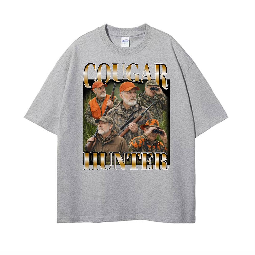 Cougar Hunter Funny Hunting Meme Tshirt Men Women Clothing Fashion Summer Tee Shirt Cotton Oversized Short Sleeve T Shirts Tops