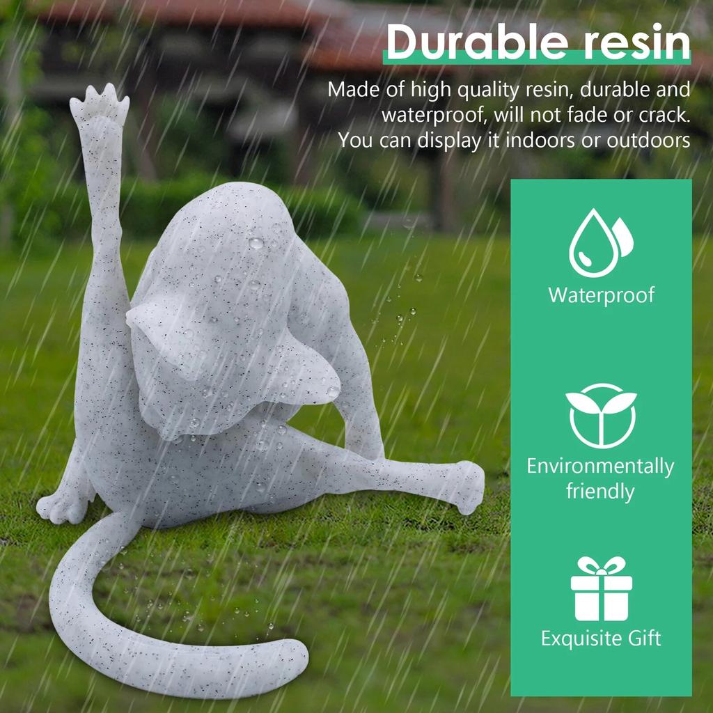 Neuartige Katzenskulptur, dekorative kreative Katzenstatue, exquisite No Shame-Katzendekoration, 12,7 x 10,2 cm, für Wohnzimmer, Schlafzimmer, Dekoration