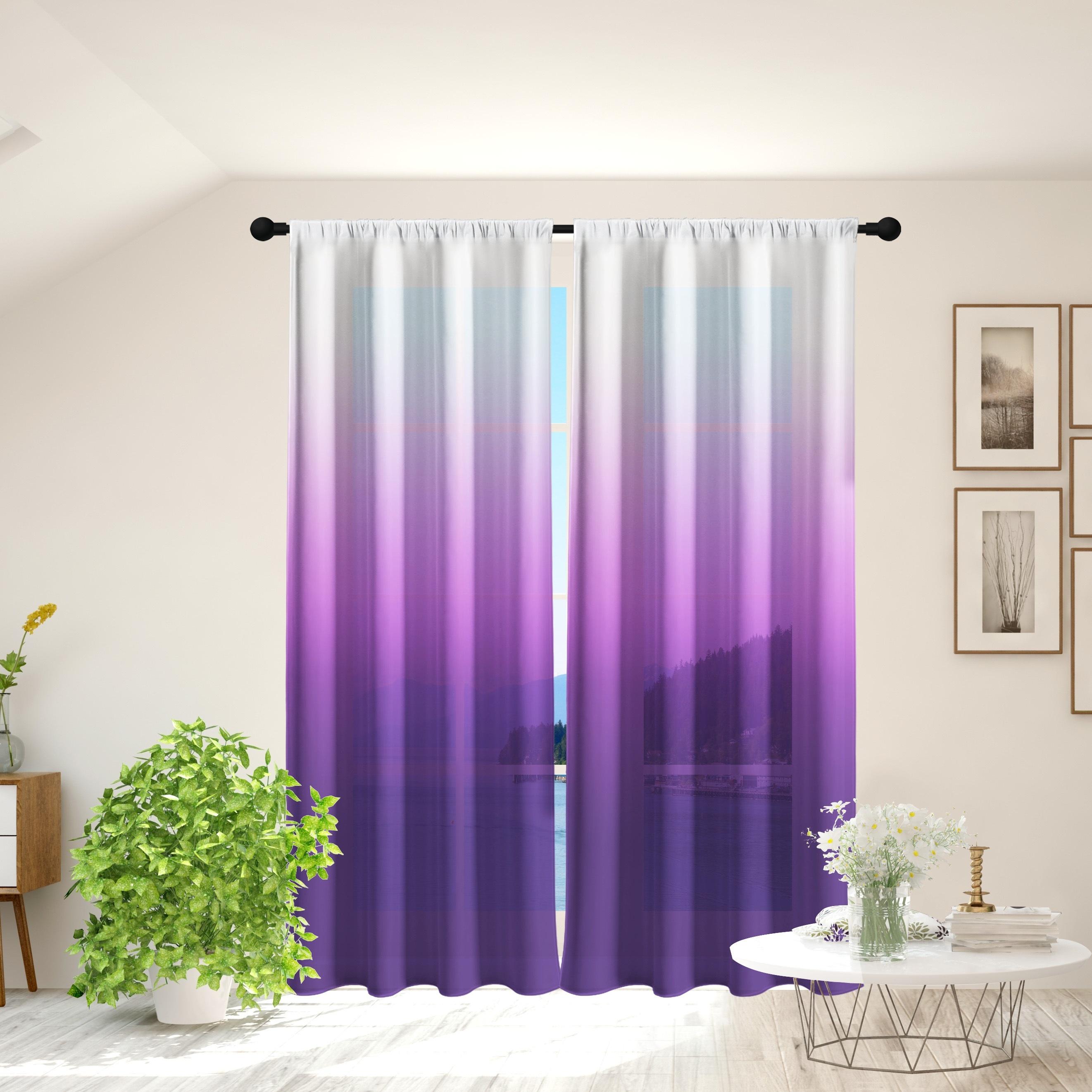 

Shaded Color Minimalist Style Rod Pocket Curtain, Window Treatment For Living Room Bedroom Dormitory Room Decor Home Decor W50 X H130(CM)X2&Hook
