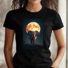 T-Shirt Women Elephant On Full Moon Motif Cotton Size XS To 3XLWill Open In New Window or Tab