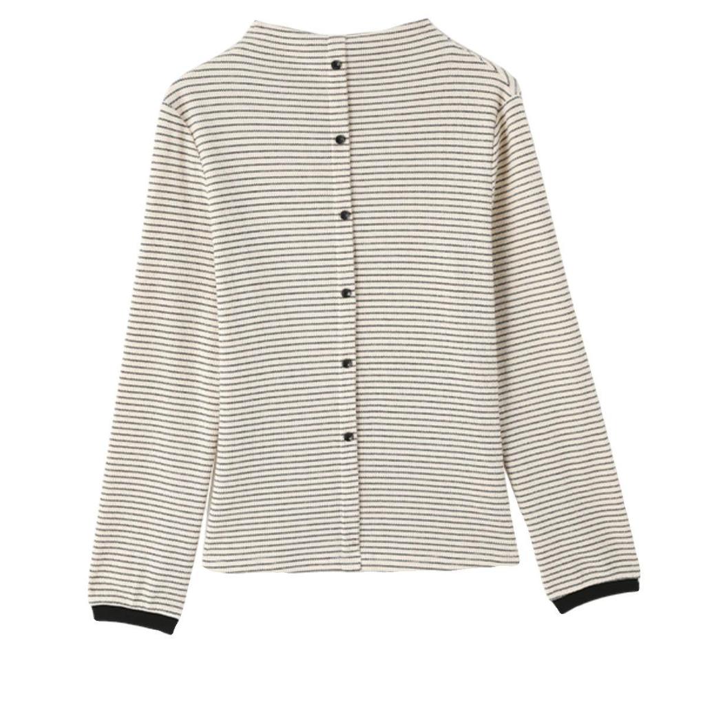 Women's 2023 Winter Color-Block Striped Semi-High Neck Long Sleeve Base Layer Top