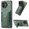 For Xiaomi Poco F7 Ultra 5G/Xiaomi Redmi K80 Pro 5G Case with Card Holder Kickstand Fiber Pattern Leather Back Cover
