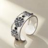 LIKGREAT Norse Vegvisir Rune Ring Viking Compass Rings Adjustable for Men Women Stainless Steel Gothic Jewelry Gift