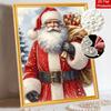 Pearl Painting DIY Kit Festive Santa Claus Frameless Handmade Bead Canvas Art Creative Leisure Craft for Bedroom Living Room Holiday Decor