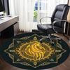 1PC Horse Mandala Office Round Area Rug, Mat Suitable For Office, Under Office Chairs Bedroom Living Room Home Decor, Room Deco
