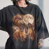Three Weasel Moon Shirt, Vintage 90s Graphic Tee, Mustelid Wildlife Pet Lover Gift