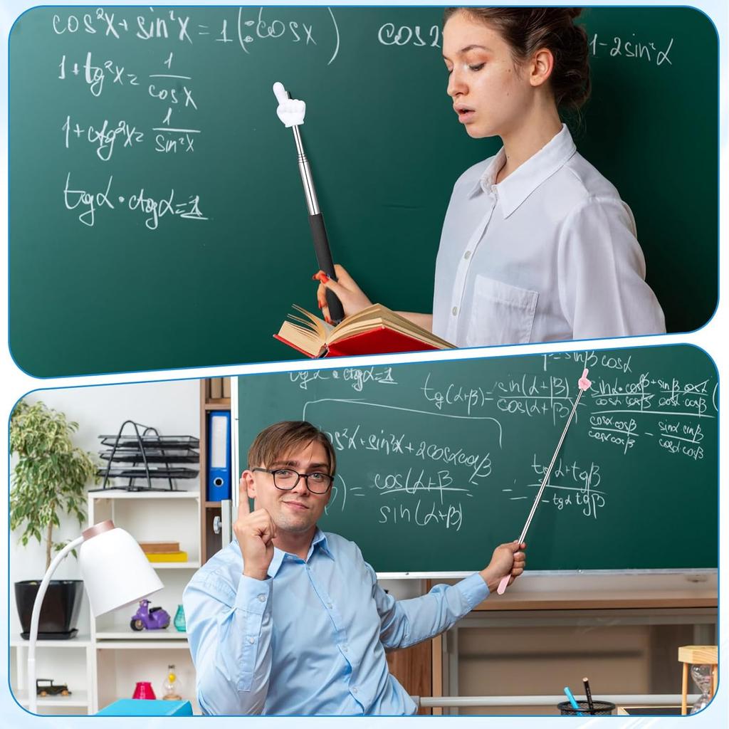 4 PCS Retractable Teacher Pointer Sticks, Extendable Hand Pointer Finger Pointers Stick Mini Retractable Classroom Pointers Hand PointerStick,