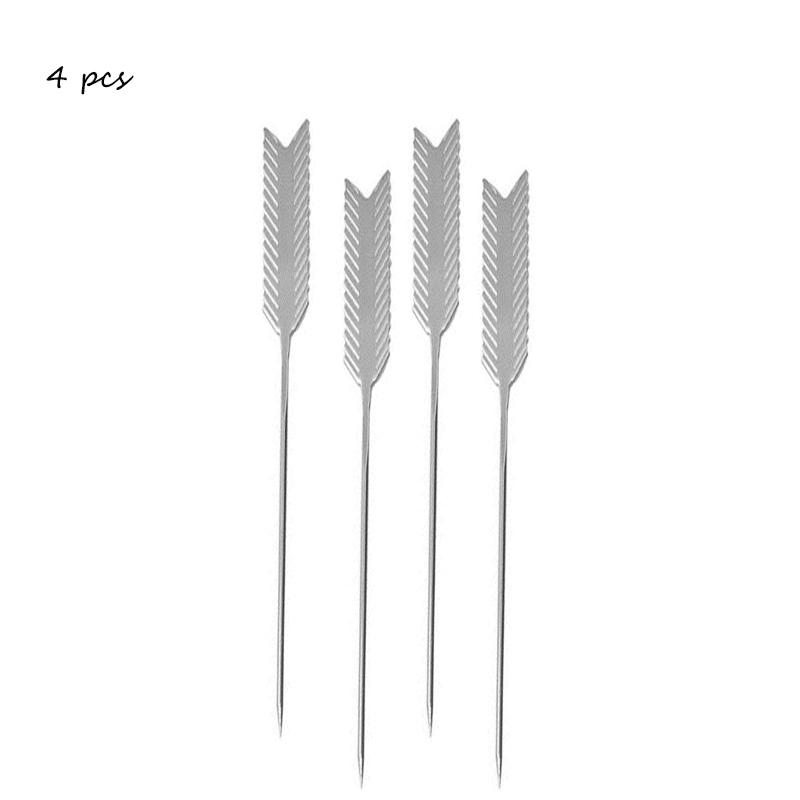 Stainless Steel Fruit Sticks Cocktail Pick Bar Tools Drink Stirring Sticks Martini Picks Party Wedding Wine Accessories