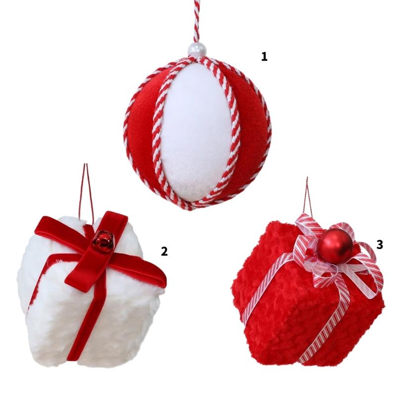 Decoraciones de Árbol de Navidad Terciopeladas Variadas Adornos Festivos Seguros Para Niños Mascotas Suministros de Manualidades Duraderos