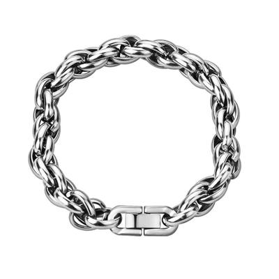 Bracciale di Coppia in Acciaio al Titanio a Maglia Cubana - Gioielli Minimalisti per Uomo e Donna