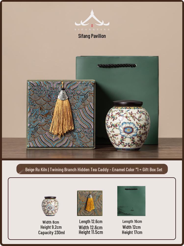 Portable Small Ceramic Tea Canister - Moisture-Proof & Sealed for Freshness, Chinese Style