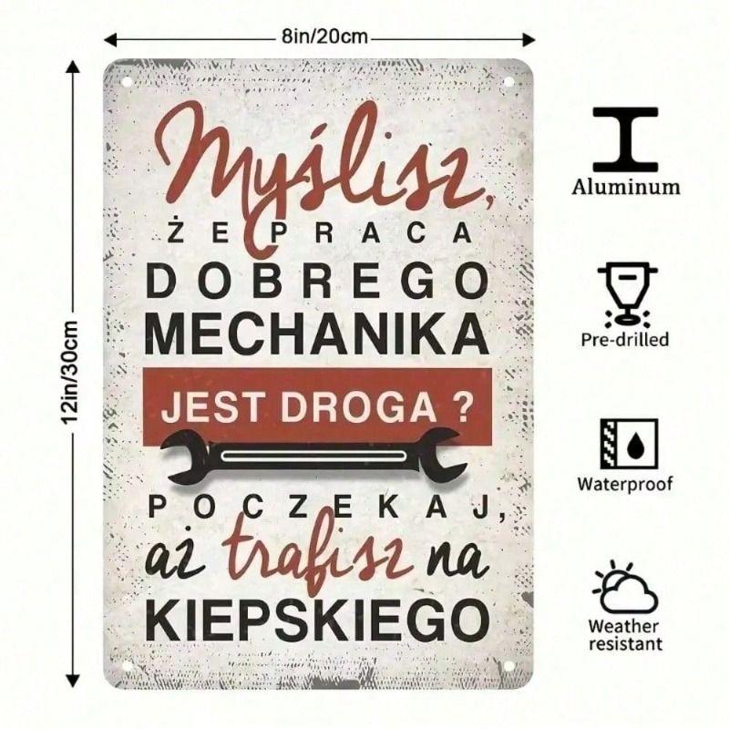 

Vintage Metal Poster 12x8 Inch, Aluminum Wall Sign for Garage Decor