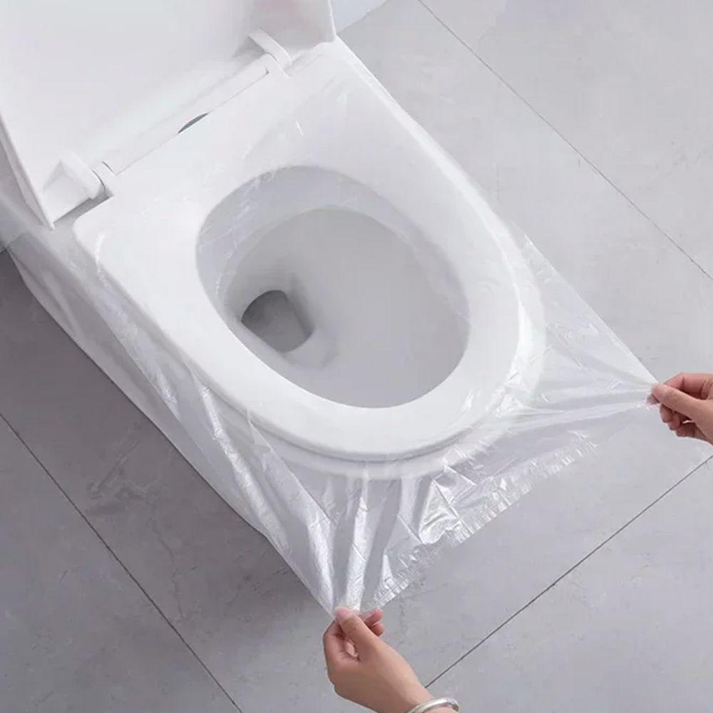50Pcs Plastic Toilet Seat Pads Individually Wrapped Toilet Seat Protector Public Bathroom