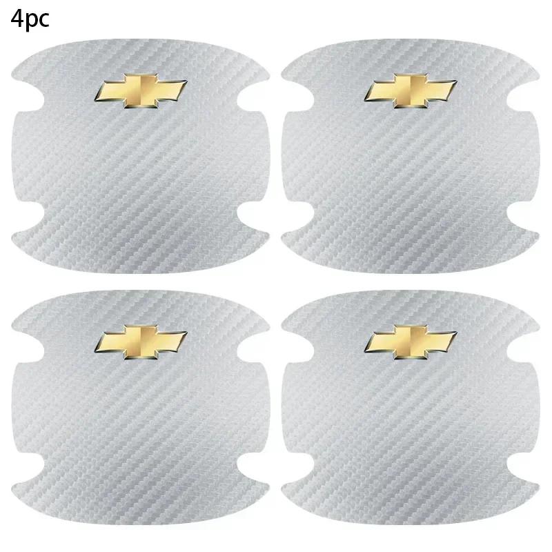 

4pcs Carbon Fiber Car Door Bowl Handle Anti-Scratches Sticker For Chevrolet Spark Captiva Cruze Malibu Equinox Trax Camaro Bolt