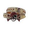 Punk Skull Buckle Belt for Adult Teens Rhinestones Rivet Studded Belt Halloween Party Music Festival Belt Eye Catching