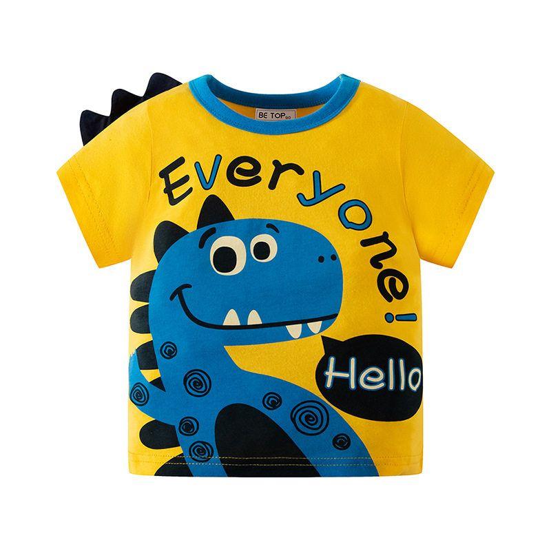 Children's Clothing Cartoon Three-Dimensional Dinosaur Boys' Half-Sleeve Top