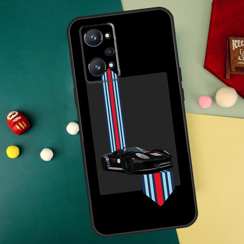 Rennstreifen Rennfahrer Auto Für Realme GT Neo5 GT3 GT5 9 10 11 12 Pro Plus C25s C21Y C30 C33 C35 C51 C53 C55 C31 Hülle