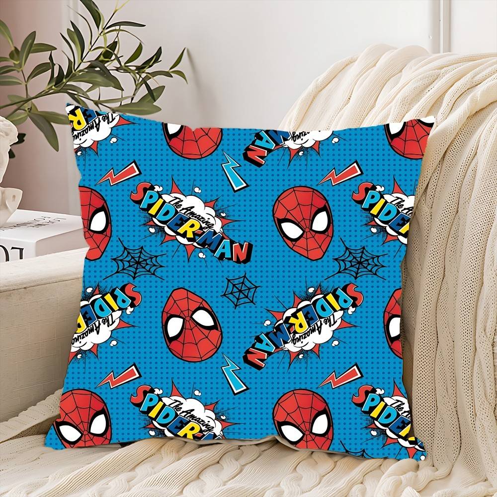 S-Spider-man Kissenbezug Dekokissenbezug Nordischer Vintage-Stil Kissenbezüge Zuhause Wohnzimmer Sofa Couch Sitzdeko 16x16Inch brown