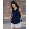 Women's Vintage Washed Denim Sleeveless Shirt