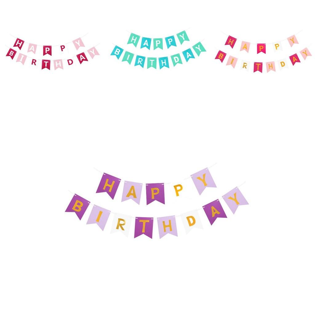Birthday Happy Unique Triangular Paper Flag Banner With Foil Letters For Special Occasions