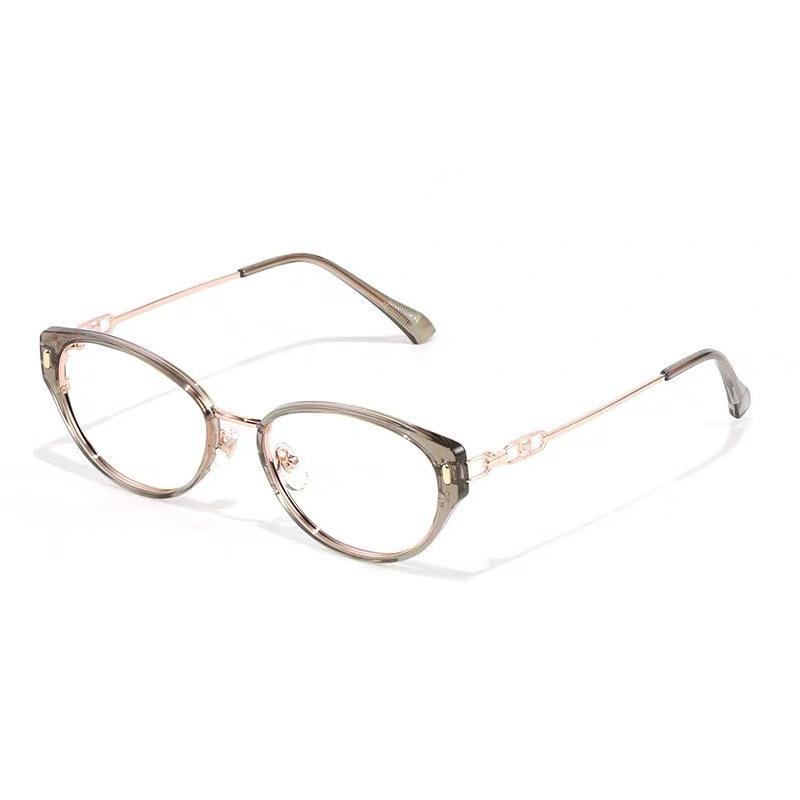 High intelligence, cool and pure desire, cat eye brown glasses frame, ultra-light plain face, anti-blue light myopia, can be matched with degree G