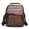New men's shoulder bag business casual vertical messenger bag PU soft leather handbag small square bag travel backpack