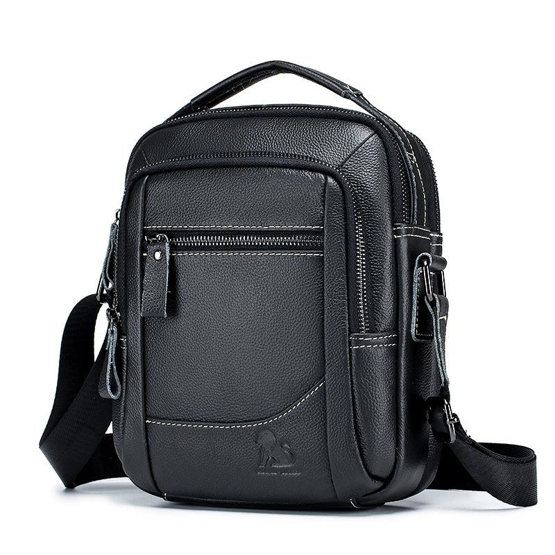 LAOSHIZI Men Tote Bags Genuine Leather Messenger Bag Fashion Crossbody Shoulder Business Bags