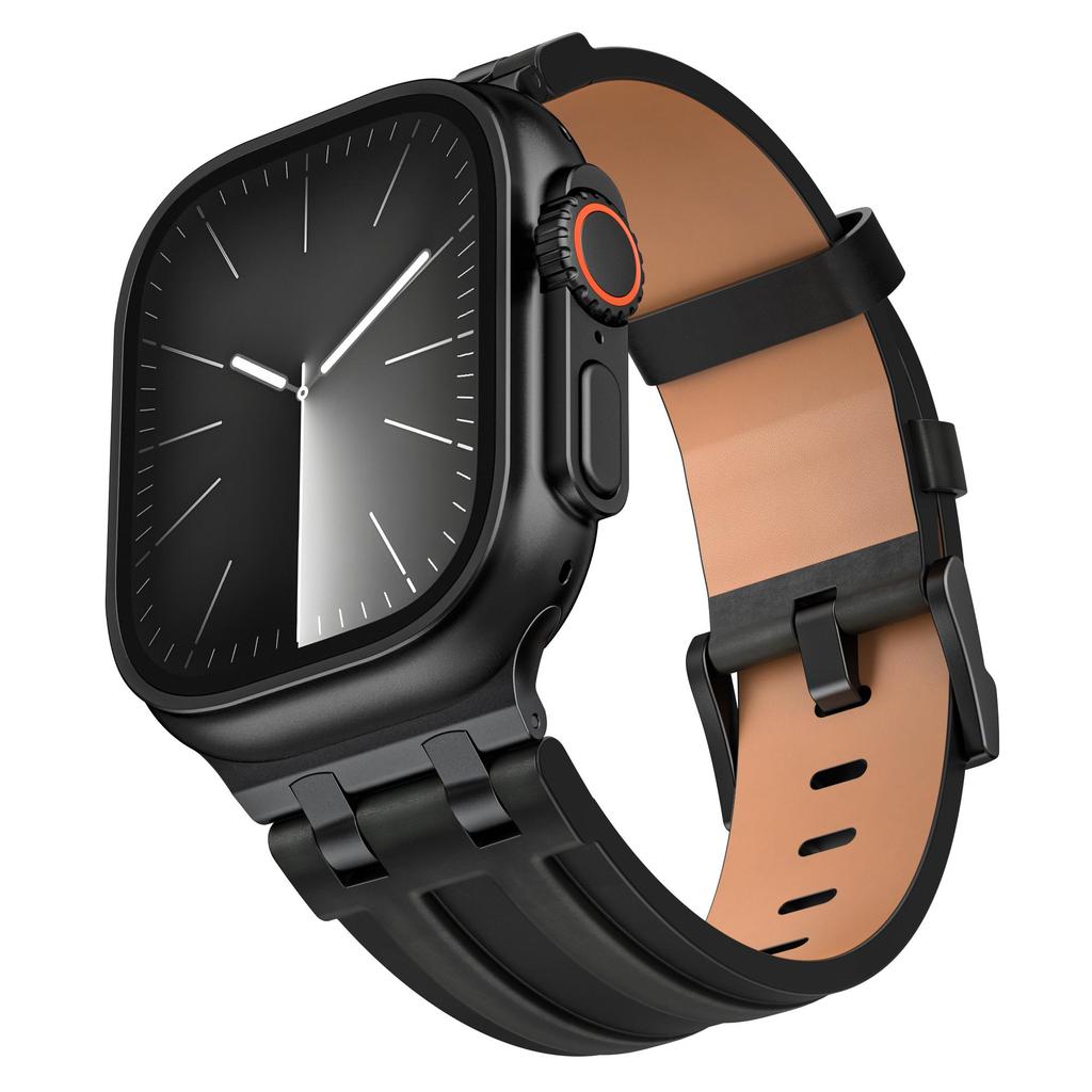 Leather Watch Band for Apple Watch Strap 49mm 46mm 45mm 44mm Luxury Man Bracelet for iWatch Ultra 3 Series 11 10 9 8 7 6 SE Band