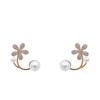 Korean Pearl Flower Earrings: Elegant Two-Way Wear for Women