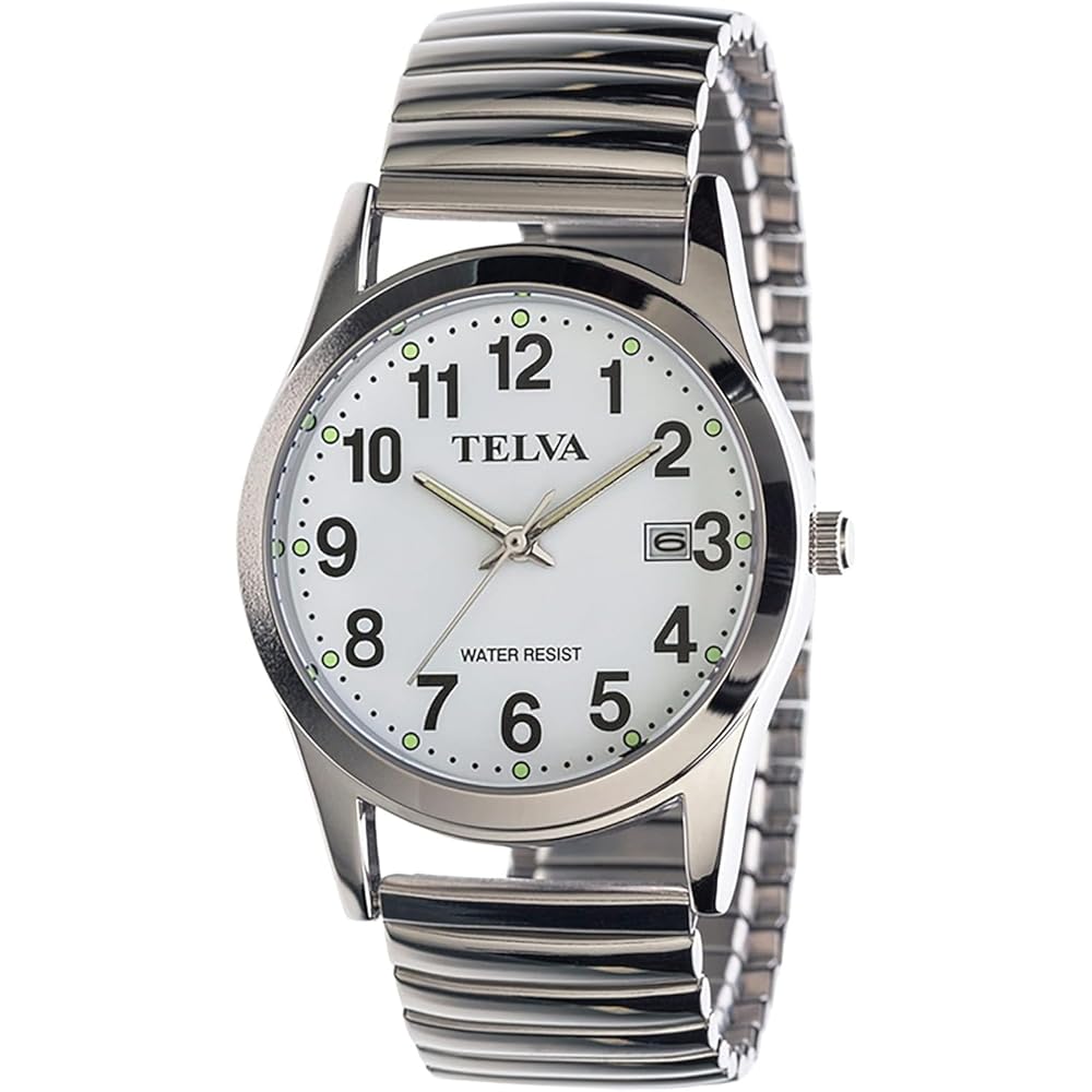 Crepha Analog Quartz Watch Men s 3ATM Waterproof Calendar Function Stainless Steel Band 20mm White Silver