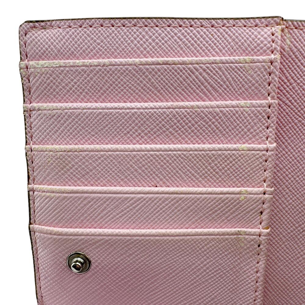 COACH compact Op art PVC Bifold Wallet beige PVC Used