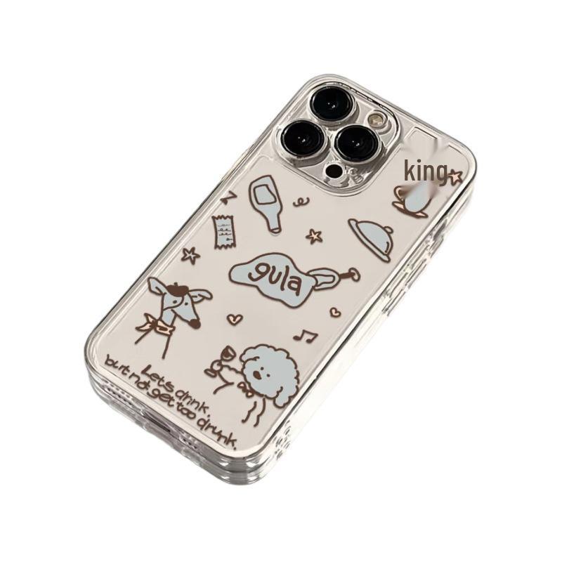 Transparent Space Case for iPhone 11, 15 Pro, 16, and 17 Pro Max - Soft Cover with Puppy Design