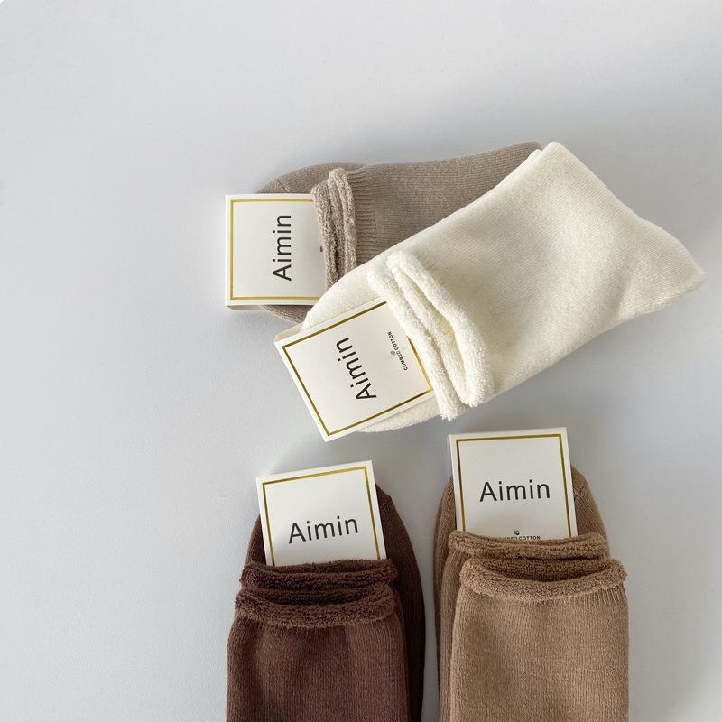 5 Pairs of Women's Autumn and Winter Thick Fleece Warm Wool Circle Cute Roll Tube Socks