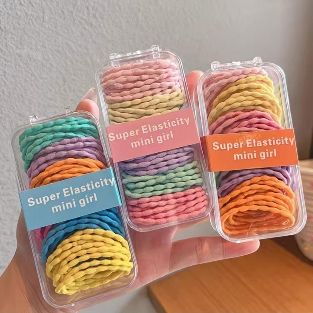 Children's basic hair rope, braided without damaging hair, high elasticity rubber band, boxed headband