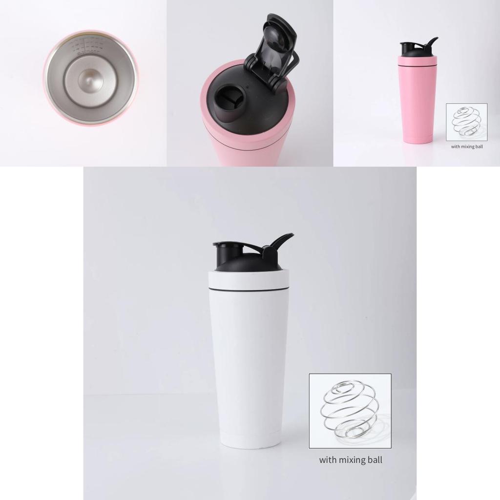Double Layer Stainless Steel Shaker Bottle With Mixer Ball For Fitness Enthusiasts