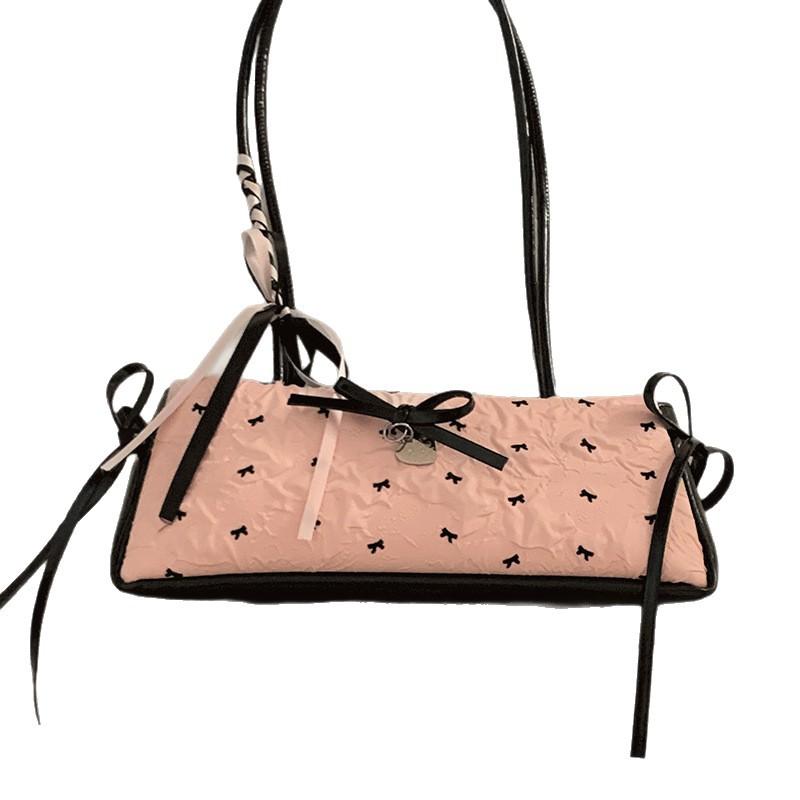 Niche High-end Underarm Bag Women's New Girl Style Fashion Handbag Bow Shoulder Bag