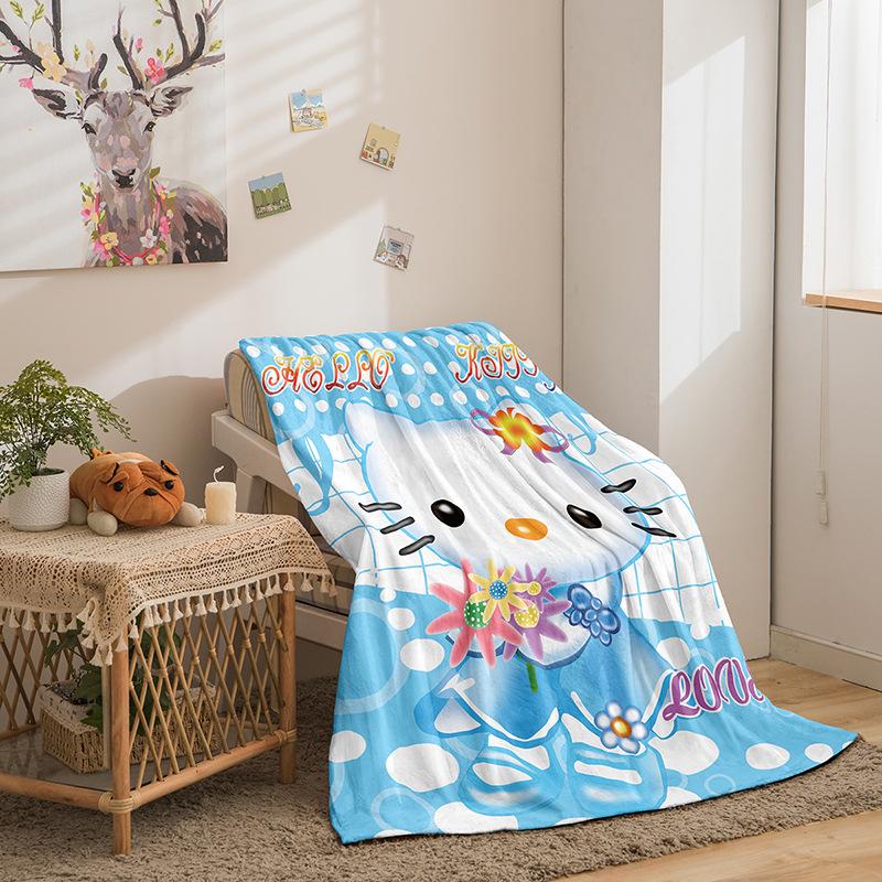 Cartoon Hello Kitty Double Sided Flannel 3D Digital Printed Blanket Blanket