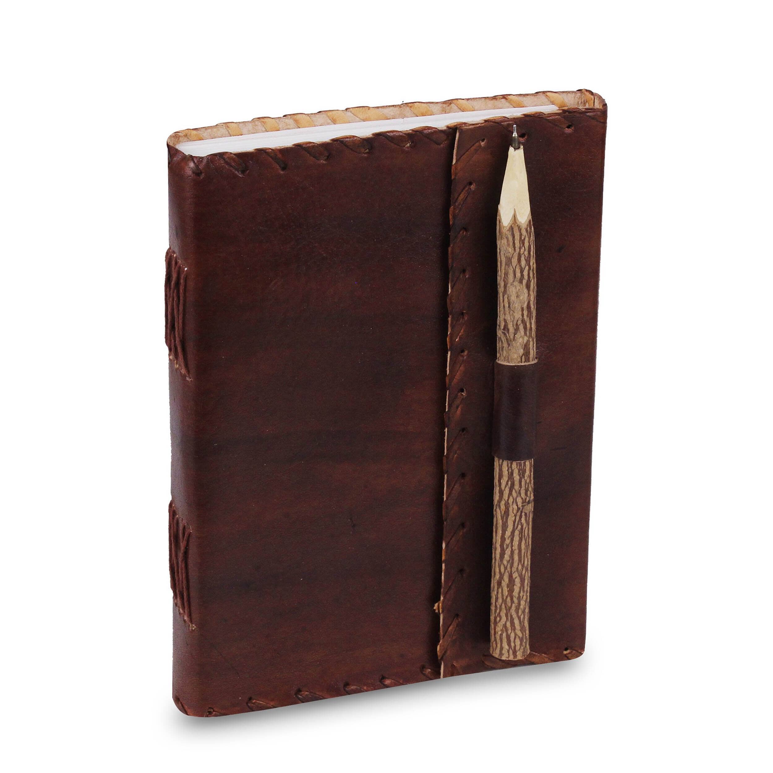 MaheTri Carthage Notebook Handmade Leather Journal 8 H x 6 W Inches коричневый