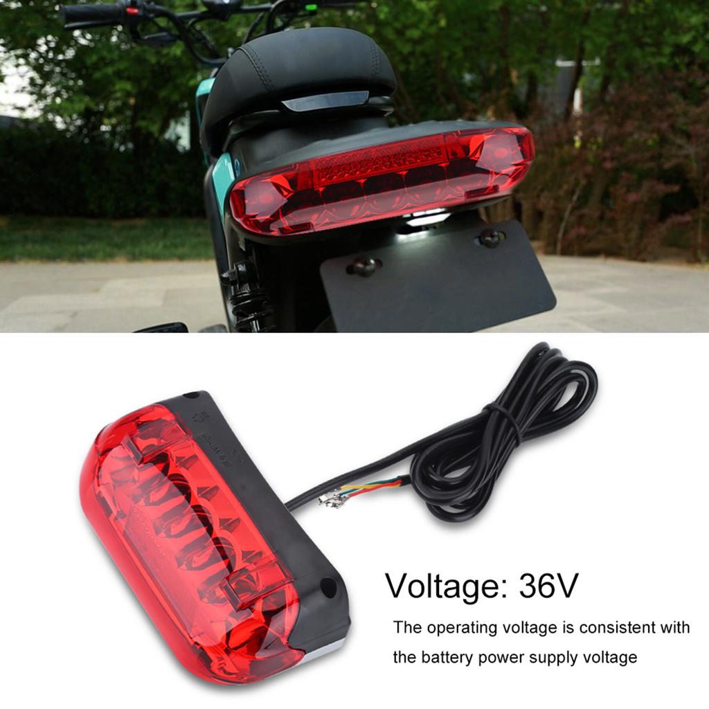 36V Electric Brake Light, Super Bright LED Rr Tail Warning Lamp with Mounting Screws, for Electric Scooters and Cycling