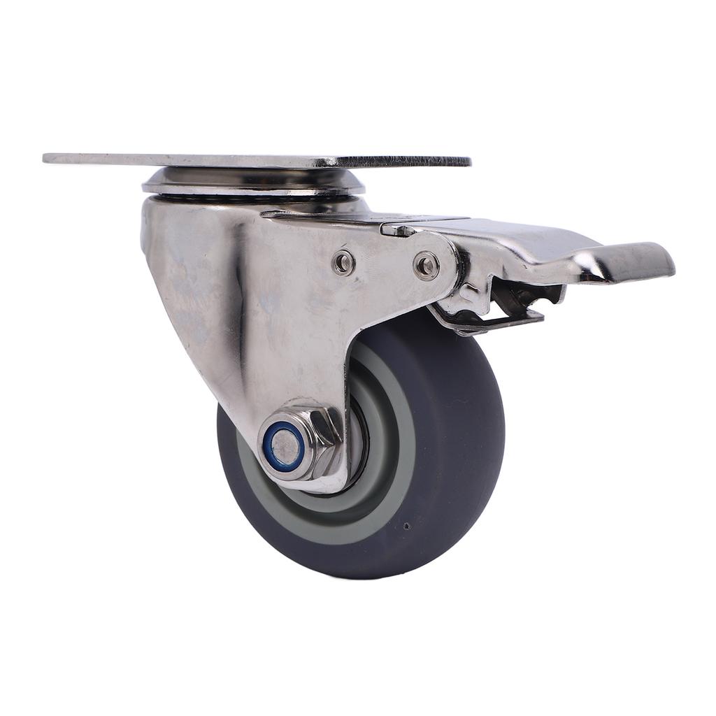 Lenkrolle 3 Zoll 304 Edelstahl TPR Leise Multifunktional 360 Grad Schwenkrollen mit