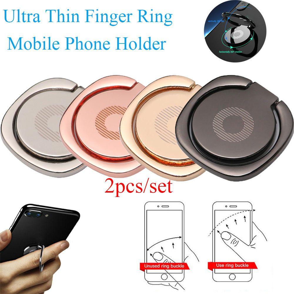 

Support Socket Ultra Thin Car Bracket Mobile Phone Stand 360 Rotation Table Finger Ring Holder чорний
