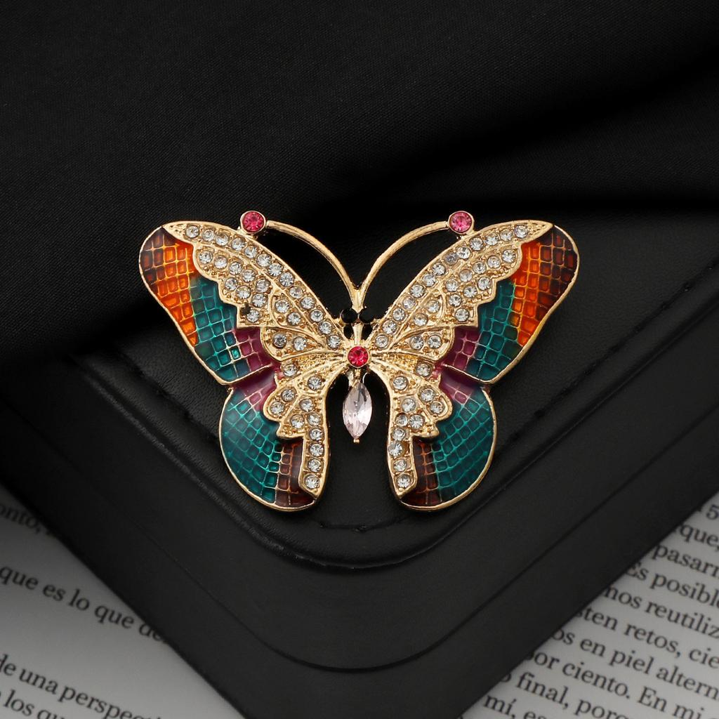 Fashion Butterfly Brooch for Women - Colorful Enamel Lapel Pin for Wedding Party, Jackets, Coats, and Scarves