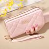 Chic Quilted Long Wallet for Women - Secure Zipper, Multiple Card Slots, Phone Compartment - Versatile Clutch for Every Occasion