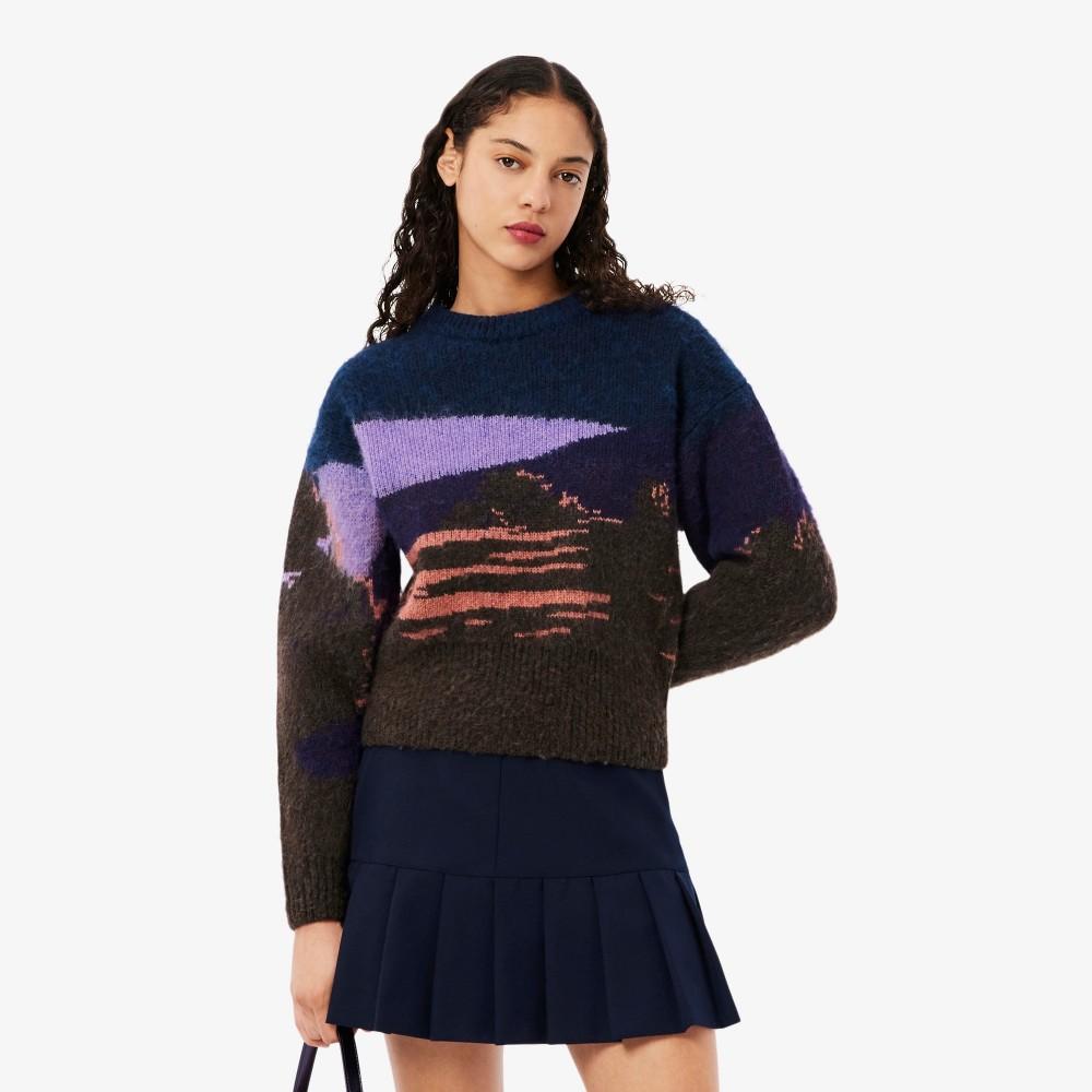 Lacoste Women's Landscape Crew Neck Sweater AF4157-55NADI
