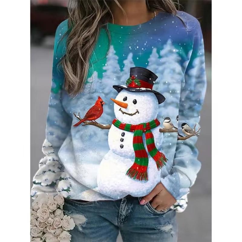 2024 Christmas Hoodie Snowman 3D Printed Sweatshirt for Men and Women Long Sleeve Hoodie Street Clothing Oversized Pullover Fash